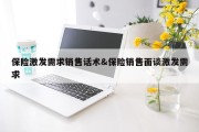 保险激发需求销售话术&amp;保险销售面谈激发需求