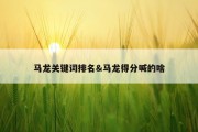 马龙关键词排名&amp;马龙得分喊的啥