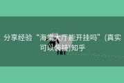分享经验“海棠大厅能开挂吗”(真实可以装挂)知乎