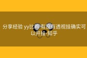  分享经验 yy比鸡 有没有透视挂确实可以开挂-知乎
