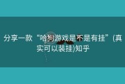 分享一款“哈狗游戏是不是有挂”(真实可以装挂)知乎