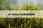 客户投票话术&amp;投票客服好做吗