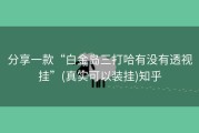 分享一款“白金岛三打哈有没有透视挂”(真实可以装挂)知乎