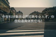中智科技集团公开招聘专业人才，你想知道具体岗位吗？