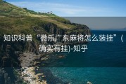 知识科普“微乐广东麻将怎么装挂”(确实有挂)-知乎