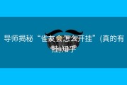 导师揭秘“雀友会怎么开挂”(真的有挂)知乎