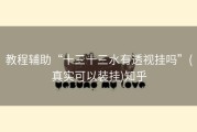 教程辅助“十三十三水有透视挂吗”(真实可以装挂)知乎