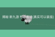  揭秘 新九游 有没有挂(真实可以装挂)知乎