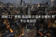 揭秘工厂老板 高效采访话术全解析 新手必看技巧