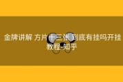  金牌讲解 方片十三张 到底有挂吗开挂教程-知乎