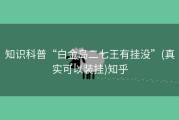 知识科普“白金岛二七王有挂没”(真实可以装挂)知乎
