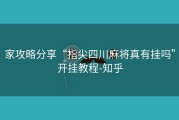 家攻略分享“指尖四川麻将真有挂吗”开挂教程-知乎