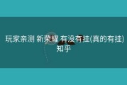  玩家亲测 新荣耀 有没有挂(真的有挂)知乎