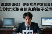 求职需谨慎！警惕常年挂高薪岗位实则卖求职者信息的骗子公司