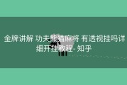  金牌讲解 功夫熊猫麻将 有透视挂吗详细开挂教程- 知乎