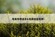电商导师话术&amp;电商创业导师
