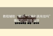 教程辅助“微乐广东麻将真有挂吗”确实可以开挂-知乎