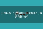 分享经验“小甘麻将究竟有挂吗”(真的有挂)知乎