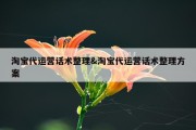 淘宝代运营话术整理&amp;淘宝代运营话术整理方案