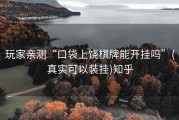 玩家亲测“口袋上饶棋牌能开挂吗”(真实可以装挂)知乎