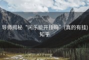 导师揭秘“闲乐能开挂吗”(真的有挂)知乎