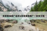 你家菜场推广话术&amp;你家菜场推广一家多少钱
