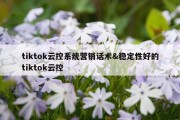 tiktok云控系统营销话术&amp;稳定性好的tiktok云控