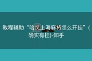 教程辅助“哈灵上海麻将怎么开挂”(确实有挂)-知乎