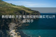  教程辅助 天天 有透视挂吗确实可以开挂-知乎