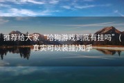 推荐给大家“哈狗游戏到底有挂吗”(真实可以装挂)知乎