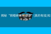 揭秘“铜橙麻将有挂没”(真的有挂)知乎