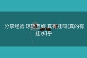  分享经验 琼瑶互娱 真有挂吗(真的有挂)知乎