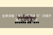 金牌讲解“皮皮游戏有挂吗”详细开挂教程分享 知乎