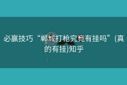 必赢技巧“郸城打枪究竟有挂吗”(真的有挂)知乎