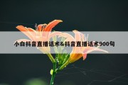 小白抖音直播话术&amp;抖音直播话术900句