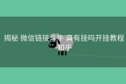  揭秘 微信链接斗牛 真有挂吗开挂教程-知乎