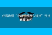 必看教程“龙尊娱乐怎么装挂”开挂教程-知乎
