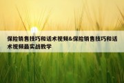 保险销售技巧和话术视频&amp;保险销售技巧和话术视频最实战教学