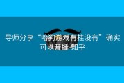 导师分享“哈狗游戏有挂没有”确实可以开挂-知乎