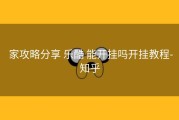  家攻略分享 乐酷 能开挂吗开挂教程-知乎