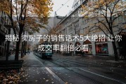 揭秘 卖房子的销售话术5大绝招 让你成交率翻倍必看