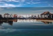 导师揭秘“新蓝鲸牛牛究竟有挂吗”(真的有挂)知乎