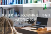  教程辅助 越乡游义乌麻将 是不是有挂(确实有挂)-知乎