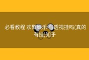  必看教程 欢聚娱乐 有透视挂吗(真的有挂)知乎