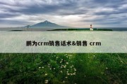 鹏为crm销售话术&amp;销售 crm