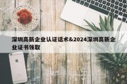 深圳高新企业认证话术&amp;2024深圳高新企业证书领取