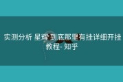  实测分析 星辉 到底那里有挂详细开挂教程- 知乎