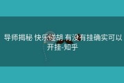  导师揭秘 快乐碰胡 有没有挂确实可以开挂-知乎