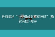 导师揭秘“中至横峰到底有挂吗”(确实有挂)-知乎