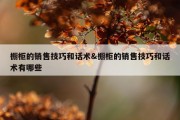 橱柜的销售技巧和话术&amp;橱柜的销售技巧和话术有哪些